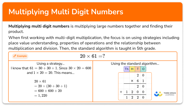 Multiplying multi digit numbers