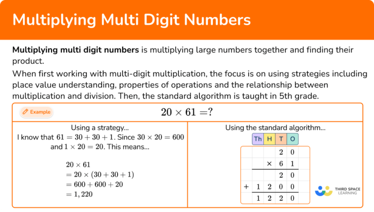 Multiplying Multi Digit Numbers - Math Steps, Examples & Questions