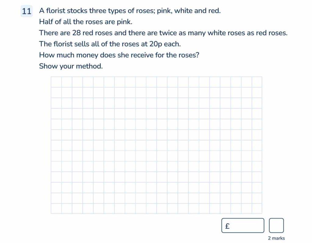SATs maths papers sample paper 3 reasoning: question from Set 2.