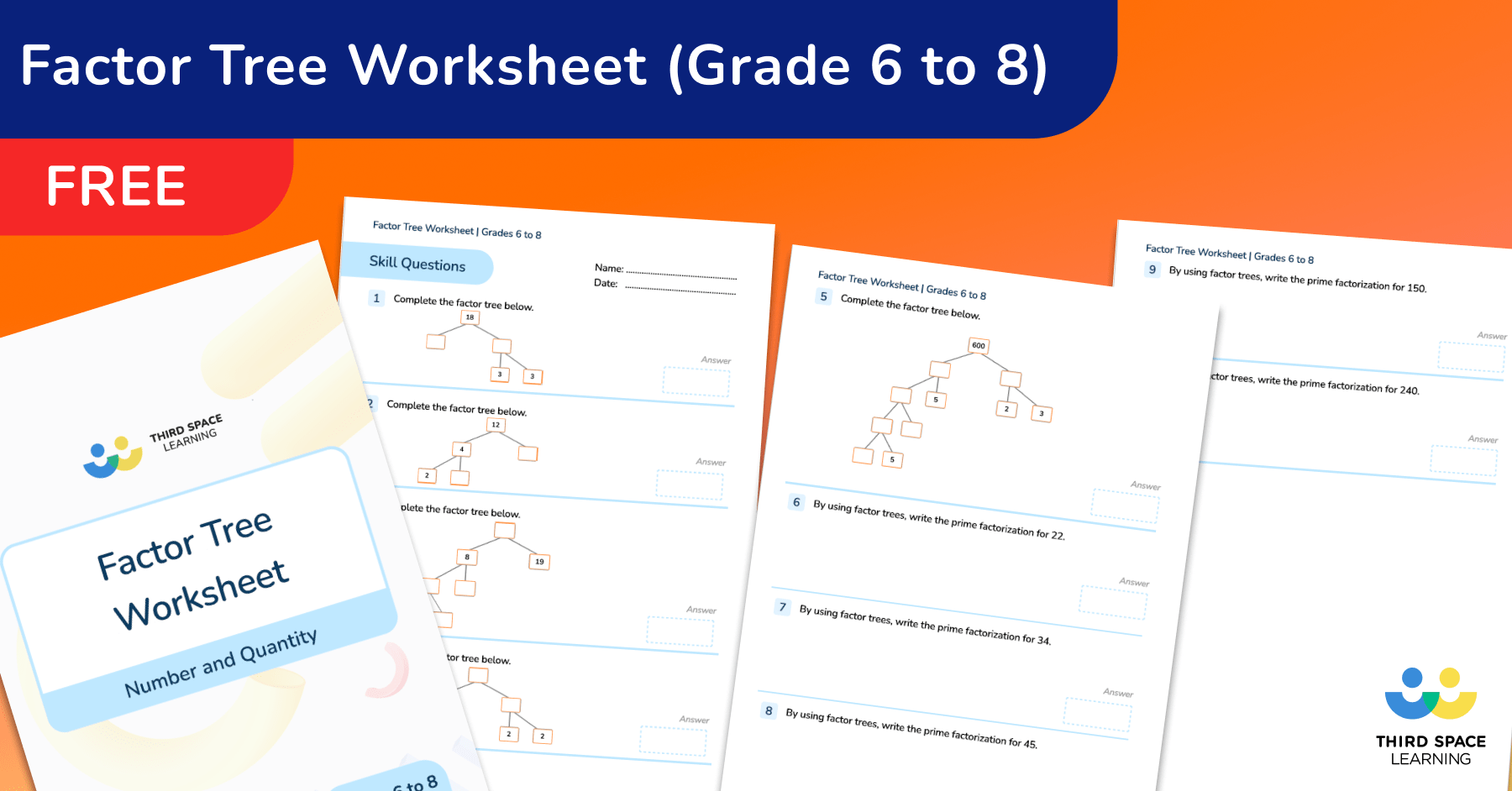 [FREE] Factor Tree Worksheet