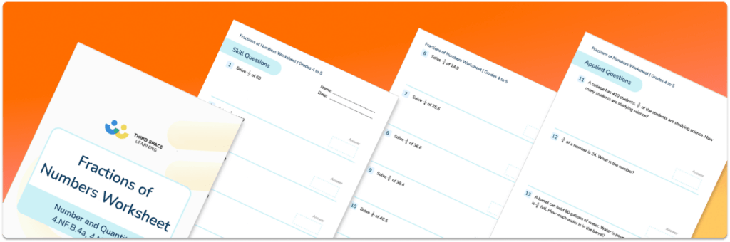 [FREE] Fractions Of Numbers Worksheet