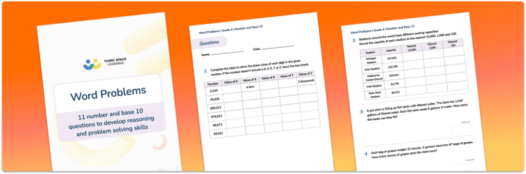 [FREE] Word Problems Grade 4 Number and Base 10