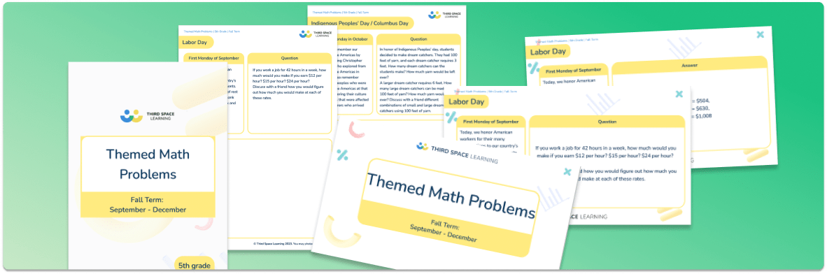 Themed Math Problems: Fall Term (Sep – Dec), 5th Grade