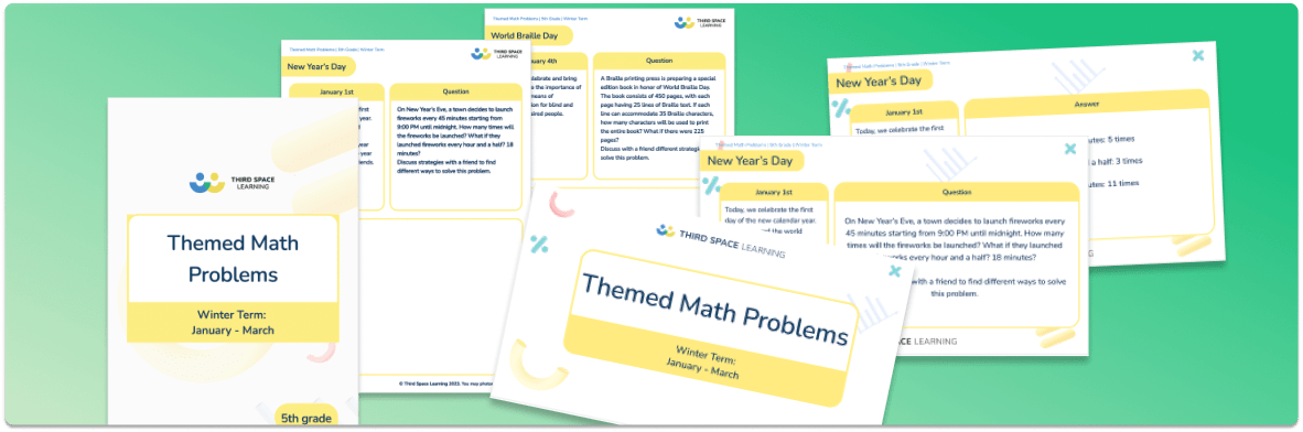 Themed Math Problems: Winter Term (Jan – Mar), 5th Grade