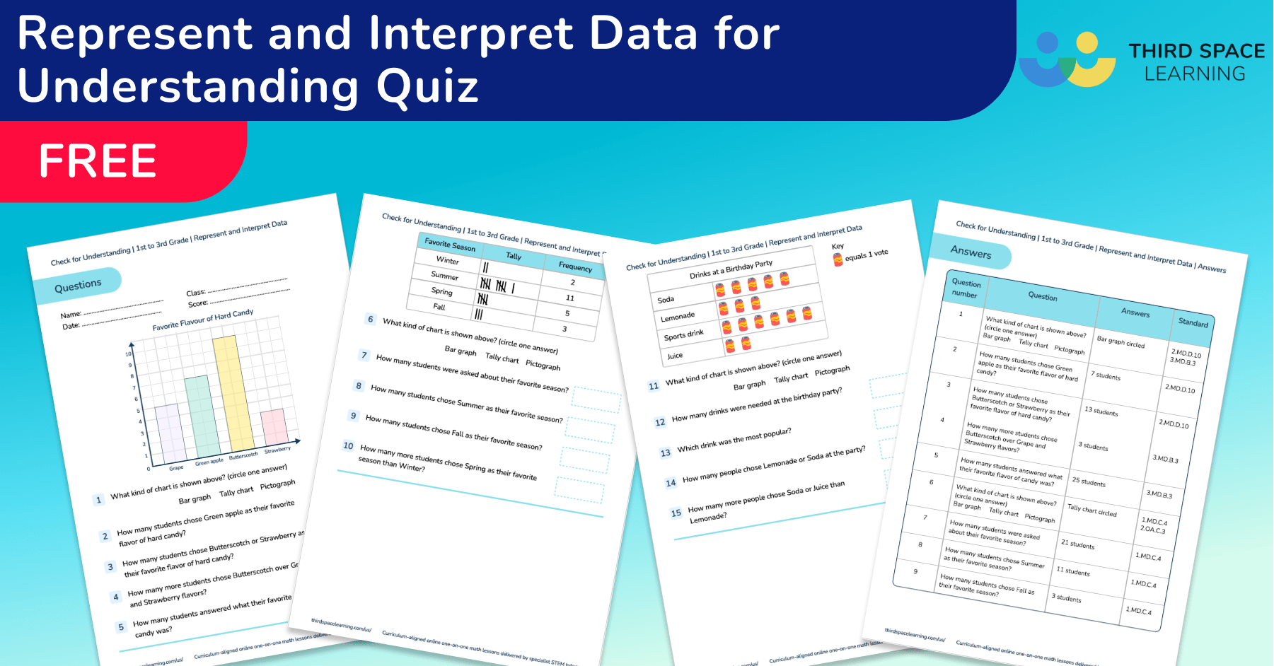 [FREE] Represent and Interpret Data Check for Understanding