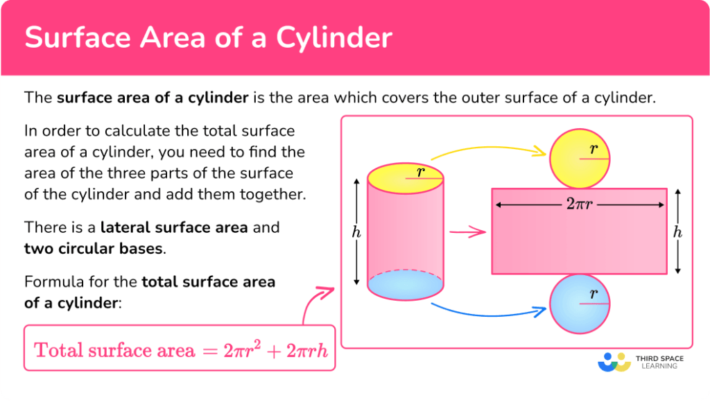 Surface Area of a Cylinder - Math Steps, Examples & Questions