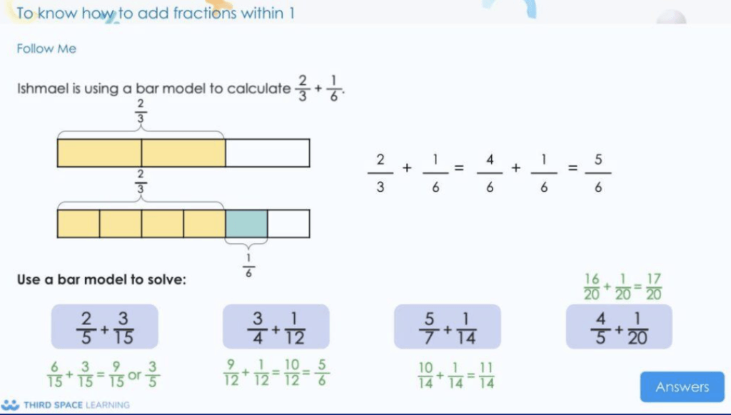 how to add fractions example