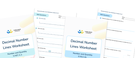 Decimal Number Lines Worksheets