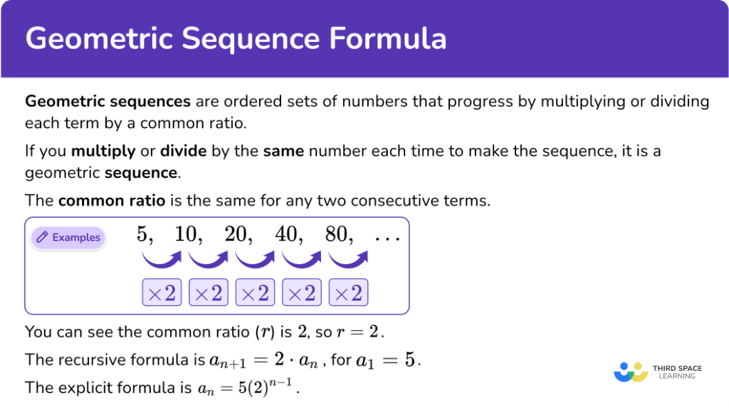 Geometric Sequence Formula Math Steps Examples And Question 9727