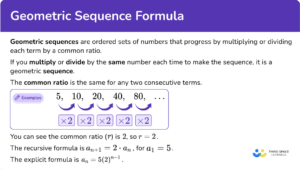 Geometric Sequence Formula - Math Steps, Examples & Question