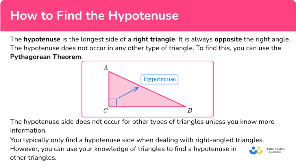 Hypotenuse - Math Steps, Examples & Questions