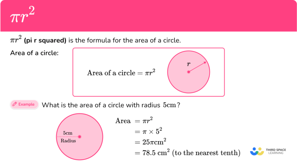 Pi r squared - Math Steps, Examples & Questions