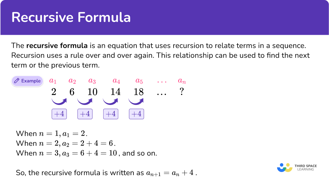 What is a recursive formula?