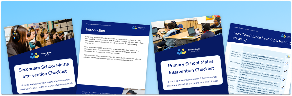 Maths Intervention Checklist