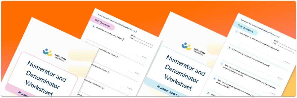 Numerator and Denominator Worksheet