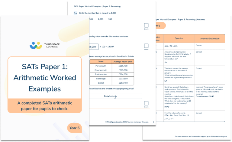 [FREE] SATs Papers Worked Examples - Third Space Learning