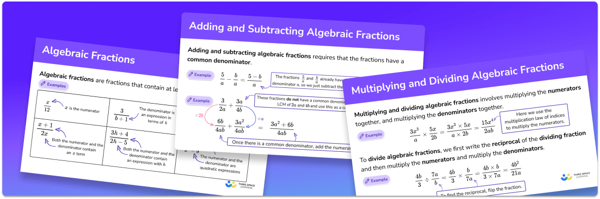 GCSE Revision Cards: Algebraic Fractions