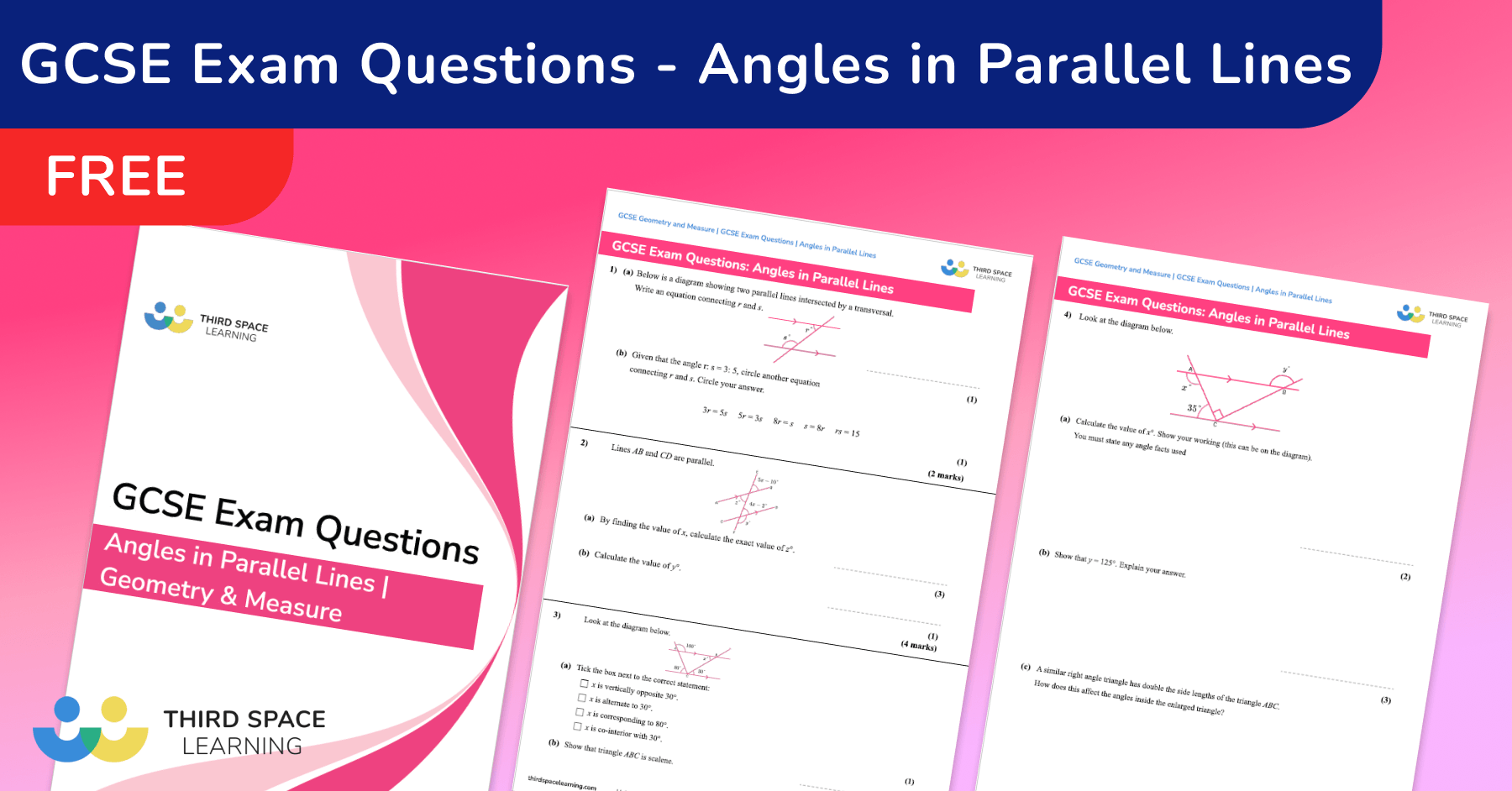 Angles In Parallel Lines Exam Questions Gcse Maths Free Angles In Parallel Lines Exam Questions Gcse Maths Free