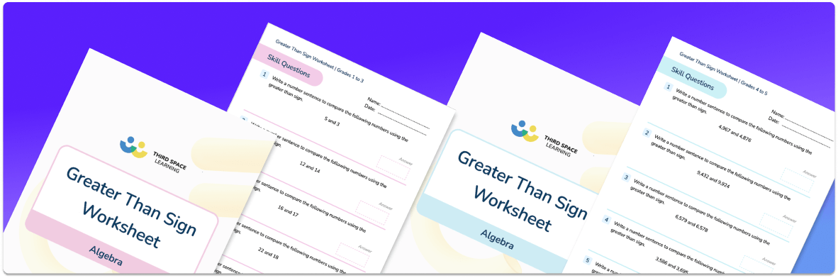 Greater Than Sign Worksheet