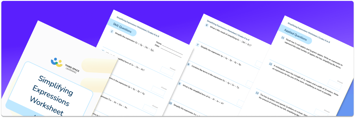 Simplifying Expressions Worksheet