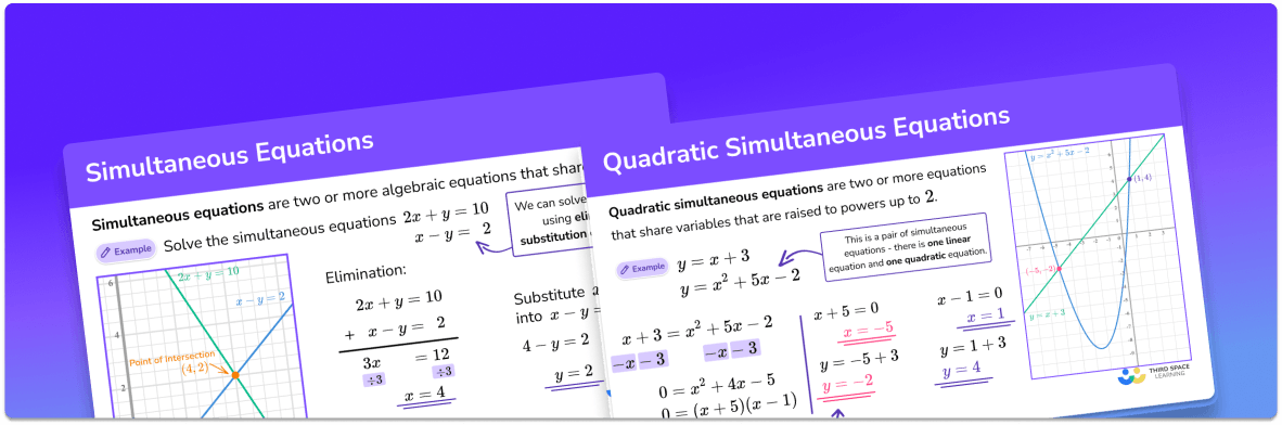 GCSE Revision Cards: Simultaneous Equations