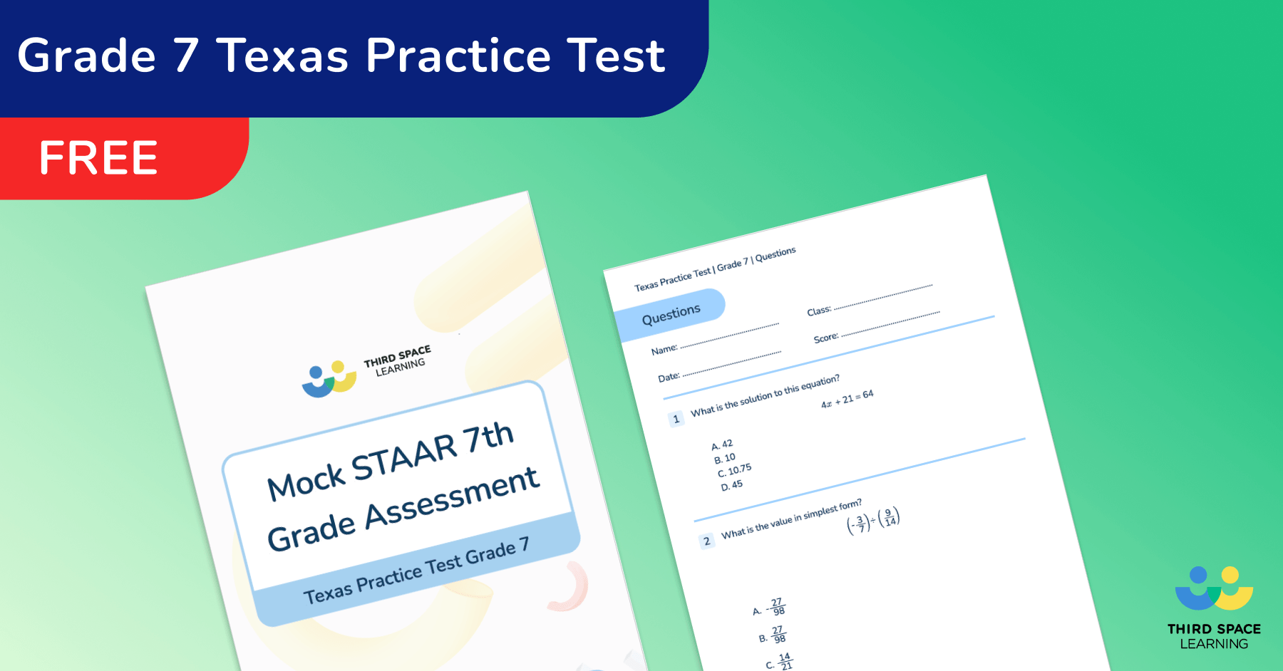 [FREE] 7th Grade STAAR Test