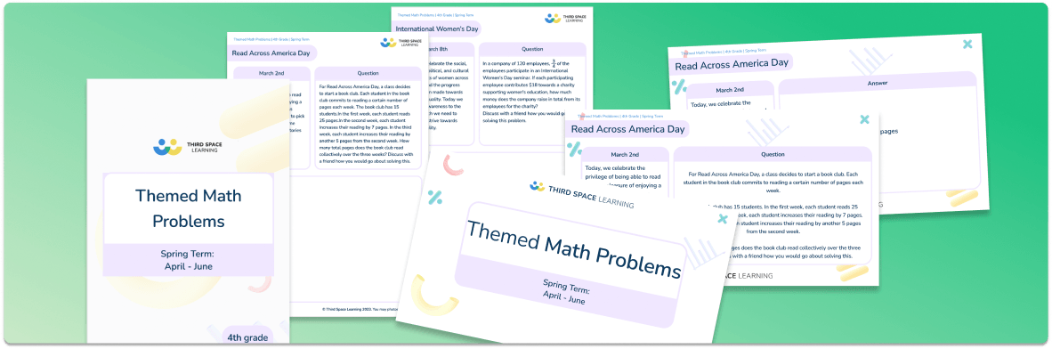 Themed Math Problems: Spring Term (Apr – Jun), 4th Grade