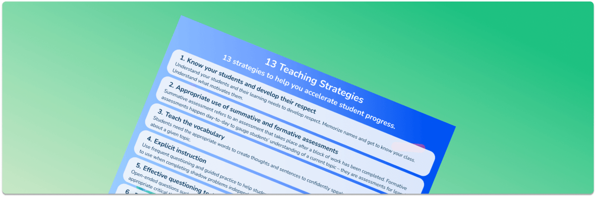 13 Teaching Strategies Poster