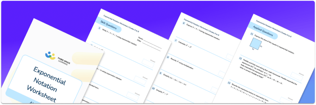 Free Exponential Notation Worksheet