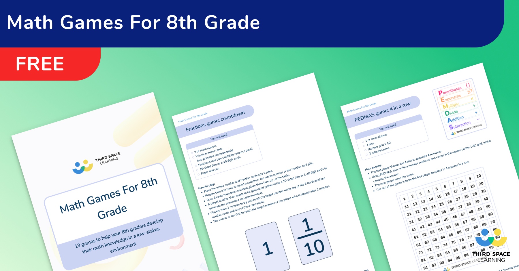 [FREE] Math Games For 8th Grade