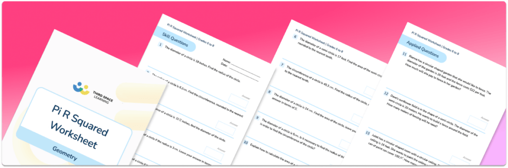 FREE Pi R Squared Worksheet