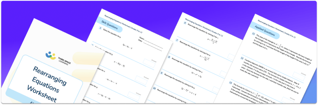 [FREE] Rearranging Equations Worksheet