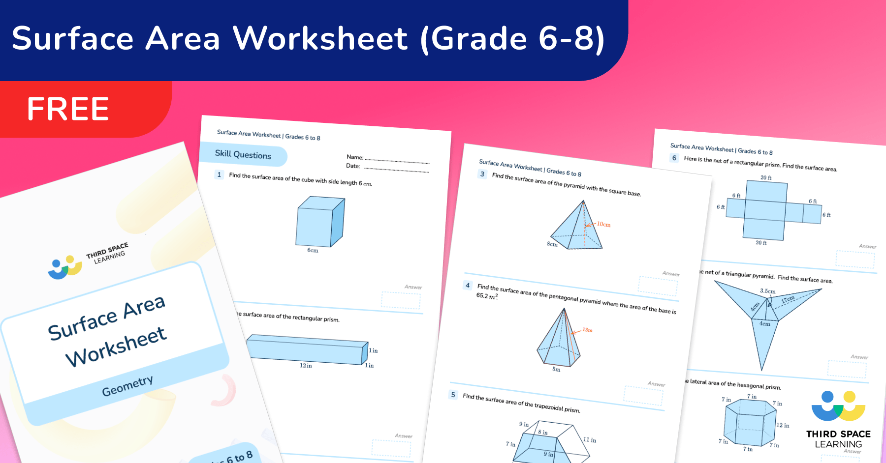 [FREE] Surface Area Worksheet