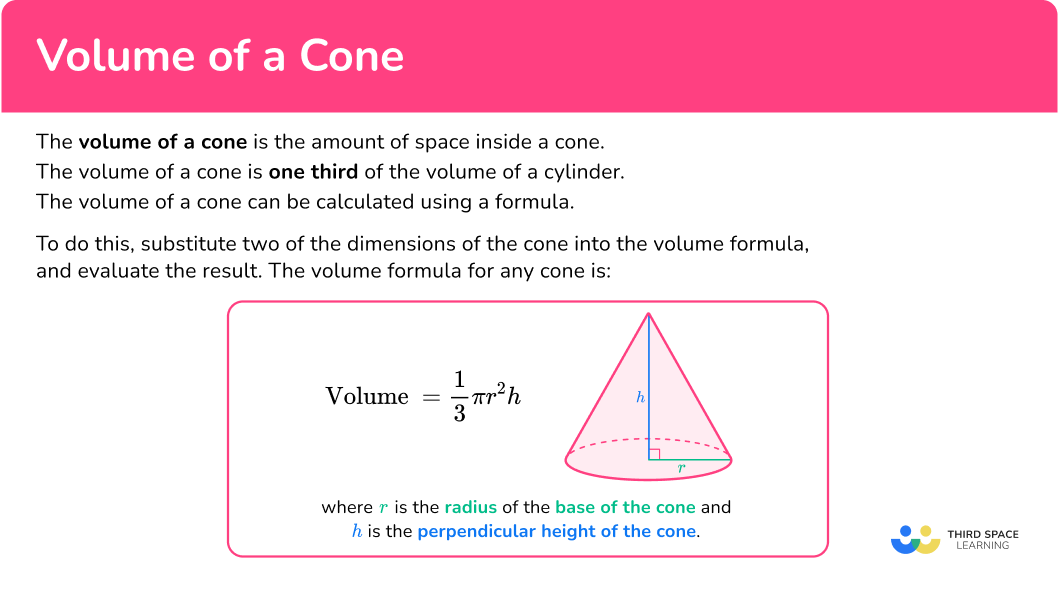 What is the volume of a cone?
