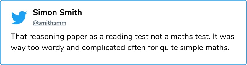 Many felt the reasoning paper was a second reading paper