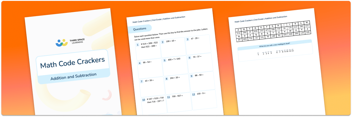 2nd Grade Addition And Subtraction Code Crackers