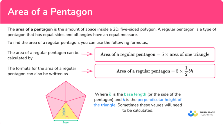 Area Of A Pentagon - Math Steps, Examples & Questions