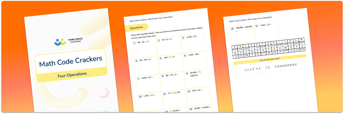 5th Grade Four Operations Code Crackers