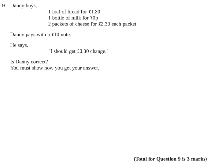November 2021 GCSE question