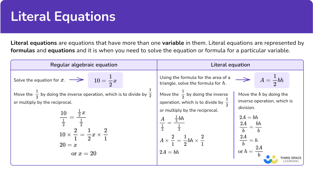 What is a literal equation?