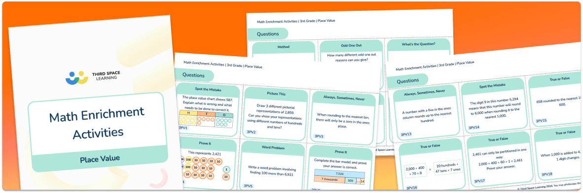 Math Enrichment Activities Place Value 3rd Grade