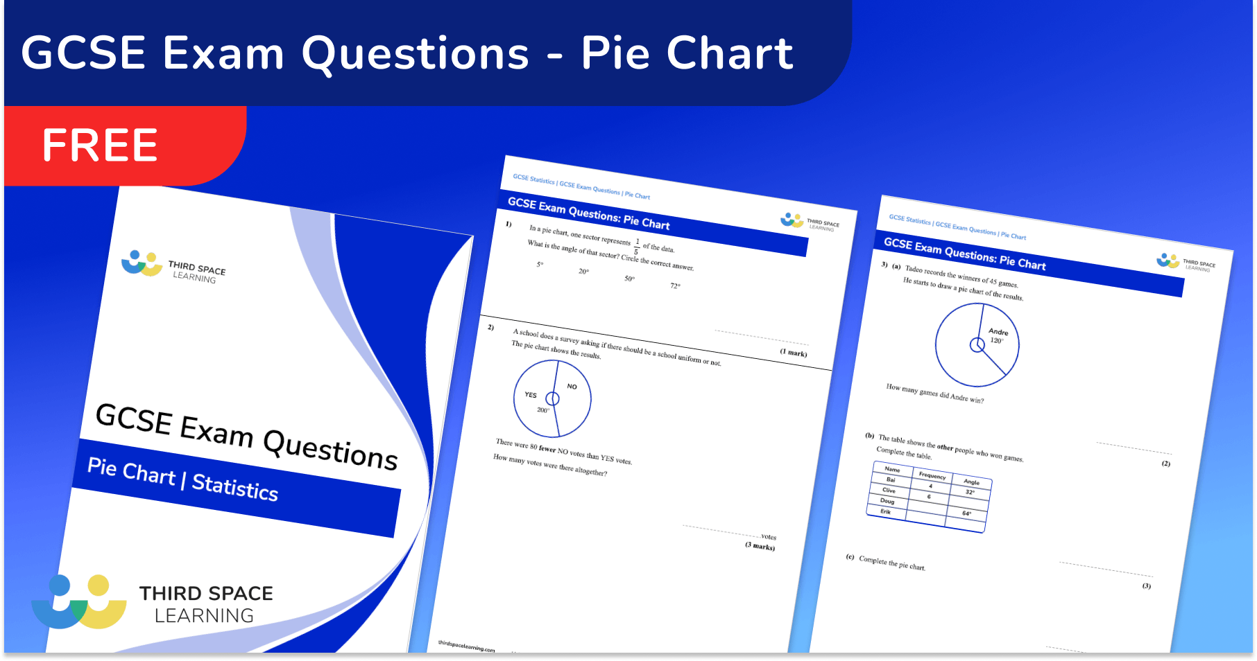 Pie Chart Exam Questions - GCSE Maths [FREE]