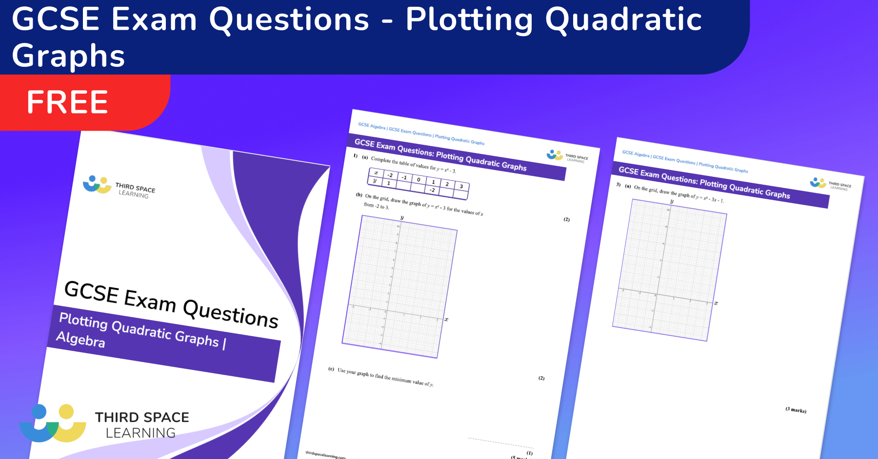 Plotting Quadratic Graphs Exam Questions Gcse Maths Free 6863