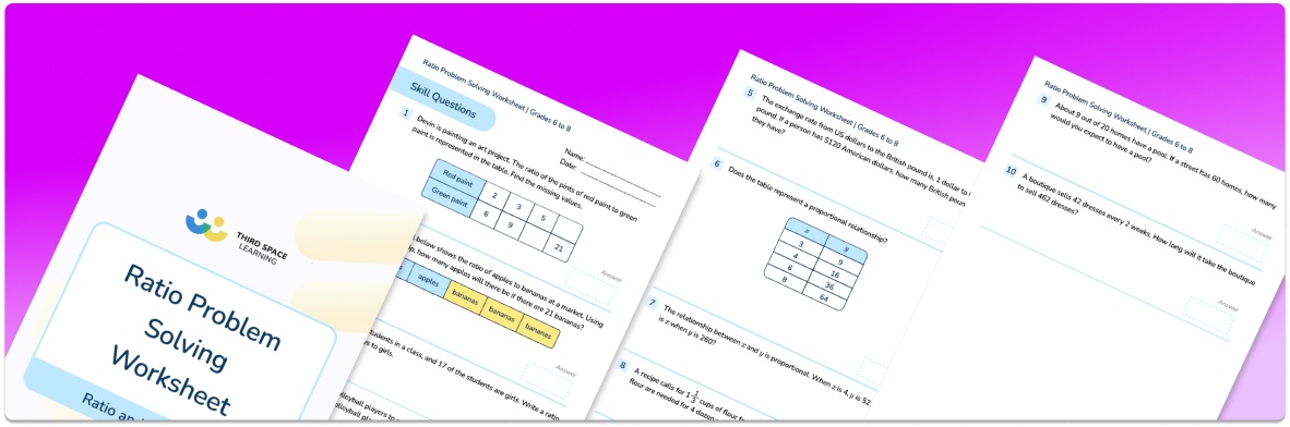 Ratio Problem Solving Worksheet