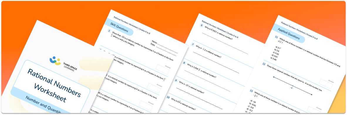 Rational Numbers Worksheet