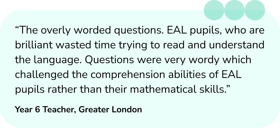 SATs reasoning questions were too tricky for EAL pupils 