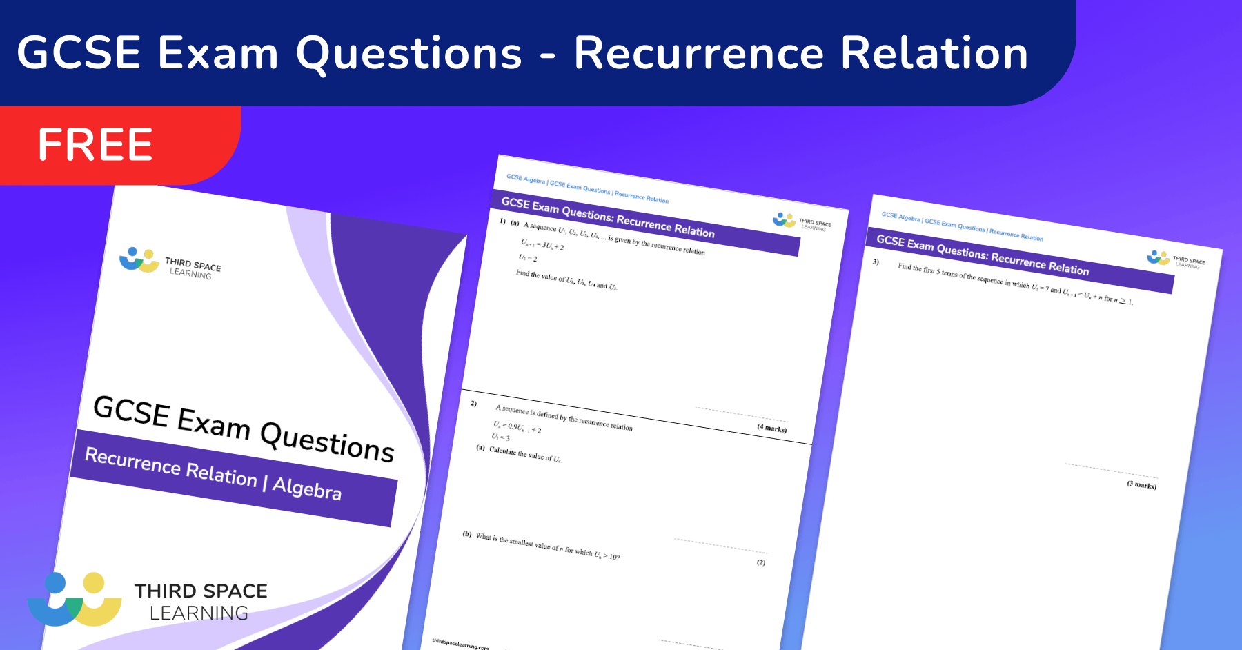 Recurrence Relation Exam Questions - GCSE Maths [FREE]