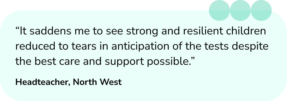 SATs quote 2024 - children reduced to tears during SATs