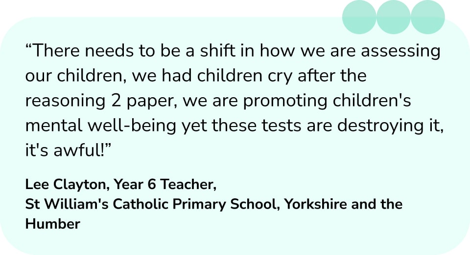 SATs 2024 quote - need to change how pupils are assessed in KS2