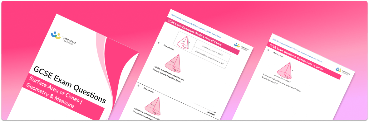 Surface Area Of Cones Exam Questions